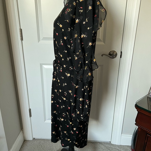 Lauren Ralph Lauren Tahiya Floral Print Dress Ruffle Long Sleeve Viscose Sz 6 . - Picture 5 of 14